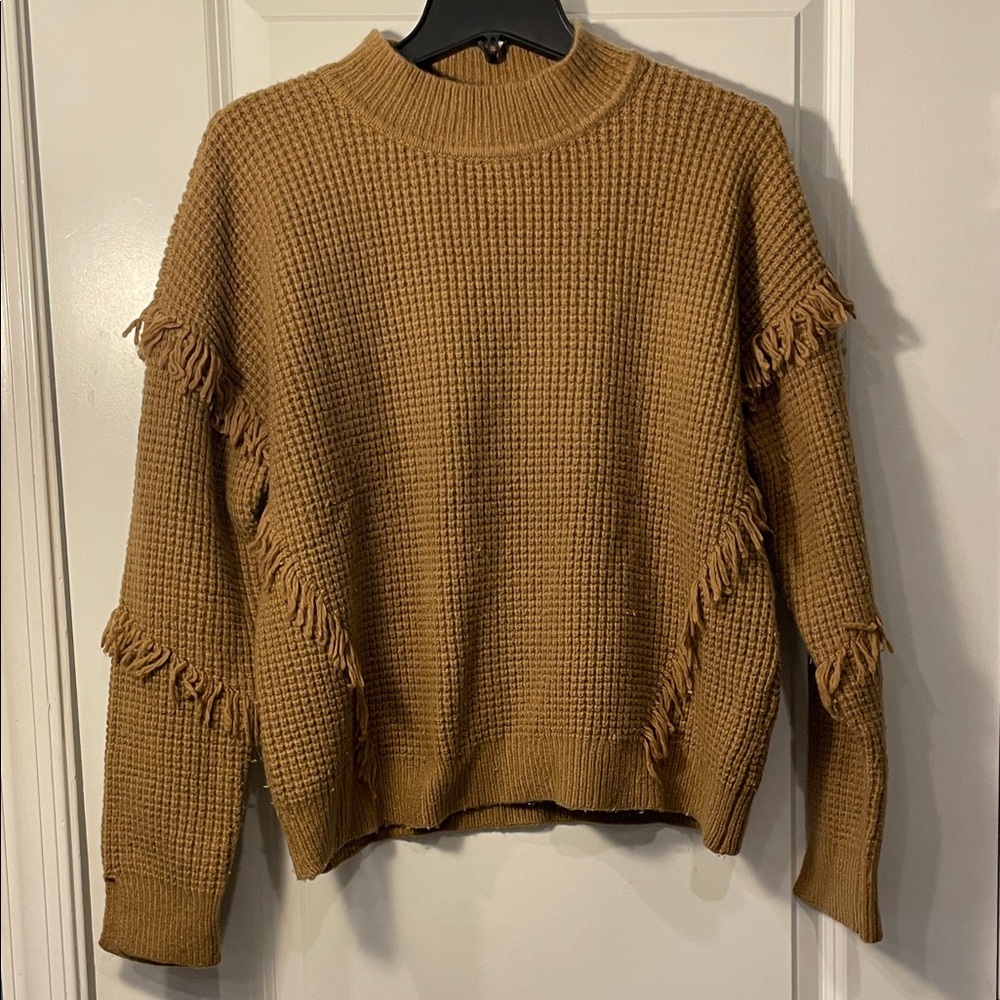💖 Michael Kors Tan Sweater with Fringe Details